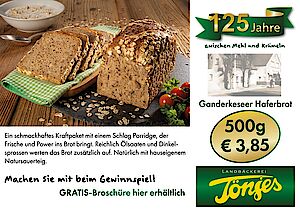 Jubiläumsbrot im Juli - Ganderkeseer Haferbrot